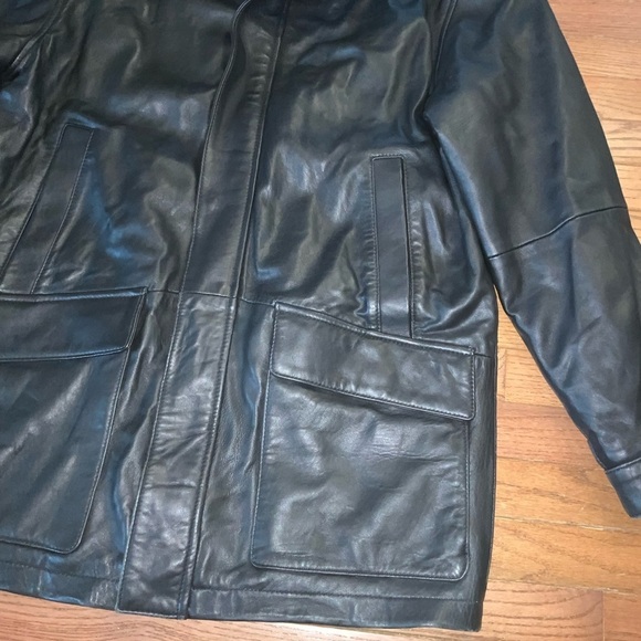 Vintage Liz Claiborne Black Lamb Leather Heavyweight Jacket Size XL Thinsulate - Picture 2 of 14